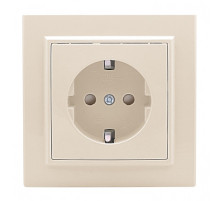 EKF Basic Минск Бежевый Розетка с/з, со шторками, 16А, СП