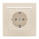 EKF Basic Минск Бежевый Розетка с/з, со шторками, 16А, СП