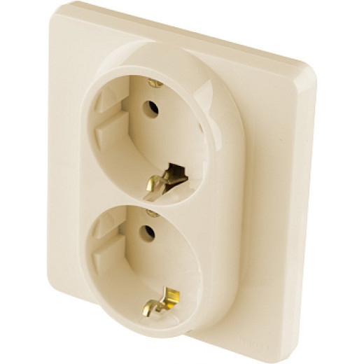 Legrand/Daccord INSPIRIA Слоновая кость Розетка 2 x 2К+З - немецкий стандарт - 16 А - 250 В