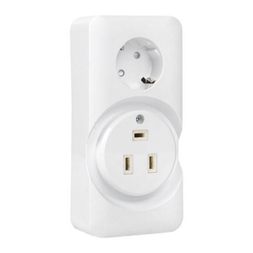 EKF PROxima Розетка двойная (РШ/евро) 32А/16A 250В 2P+PE бел.