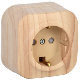 IEK GLORY РСш20-3-ХС Розет. 1-ая с з/к и з/ш о/у 16А GLORY сосна