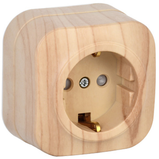 IEK GLORY РСш20-3-ХС Розет. 1-ая с з/к и з/ш о/у 16А GLORY сосна