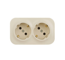 Legrand Quteo IP 20 Слоновая кость Розеточный блок с предварительным подключением 2 x 2К+З с защитными шторками - 16 A - 250 В~