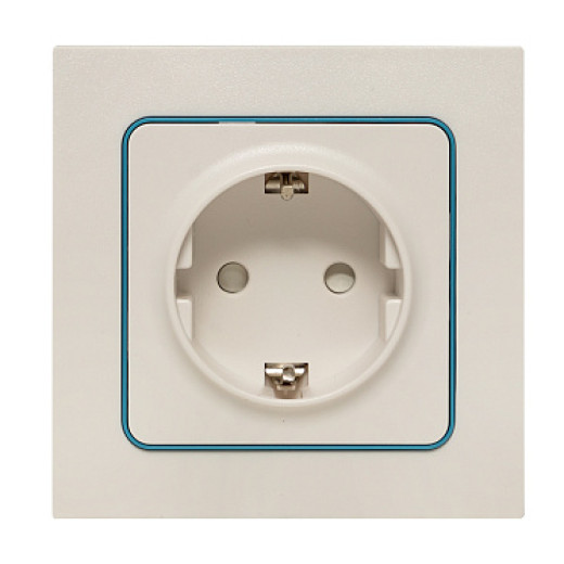 EKF PROxima Стокгольм Белый Розетка с/з, со шторками, 16А, винт.клеммы