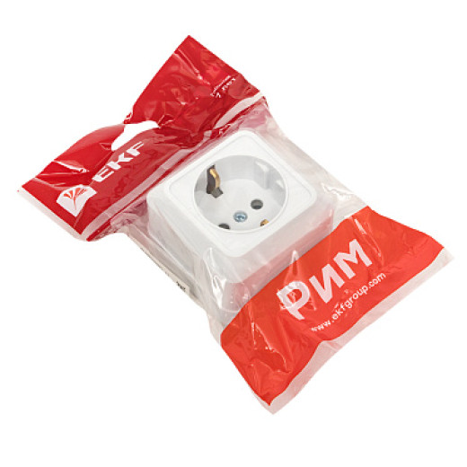 EKF PROxima Рим Розетка 1-местная 16А с заземлением белая