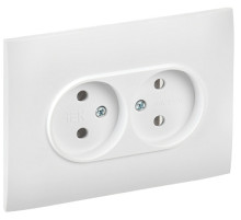 IEK SKANDY Арктический белый Розетка 2-ая б/з 10А в сборе SK-R10W