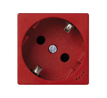 Simon Connect Розетка с заземлением, шторками и индикатором напряжения с винтовым подключением Schuko 2Р+Е 16A 250В~ красного цвета K45
