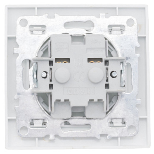 EKF Basic Минск Белый Розетка б/з, со шторками, 10А, СП