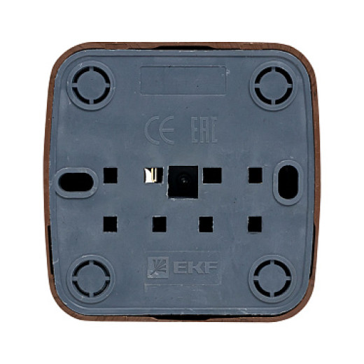 EKF Basic Минск Темное дерево Розетка б/з, 10А, ОП