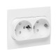 EKF PROxima Стокгольм Розетка 2-ая с/з 16А белая со шторками