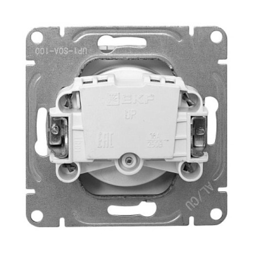 EKF Эпика Механизм розетки, 16А, без заземления, без шторок, алюминий