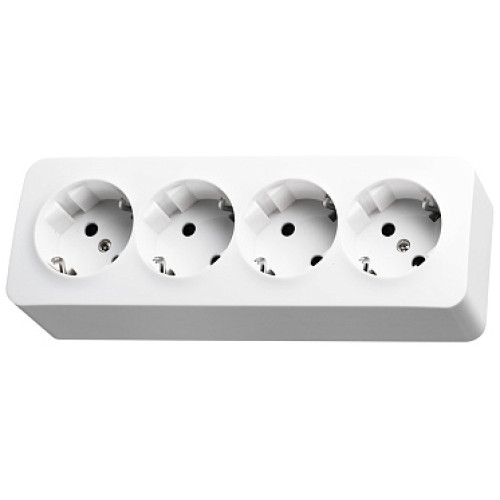 Jasmart FS Белый Розетка 4-ая со шт, накладного монтажа, 16AX 250V~