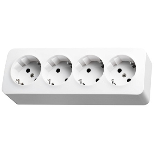 Jasmart FS Белый Розетка 4-ая со шт, накладного монтажа, 16AX 250V~