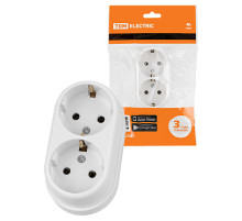 TDM Розетка двойная 2П+3 открытой установки IP20 16А белая 