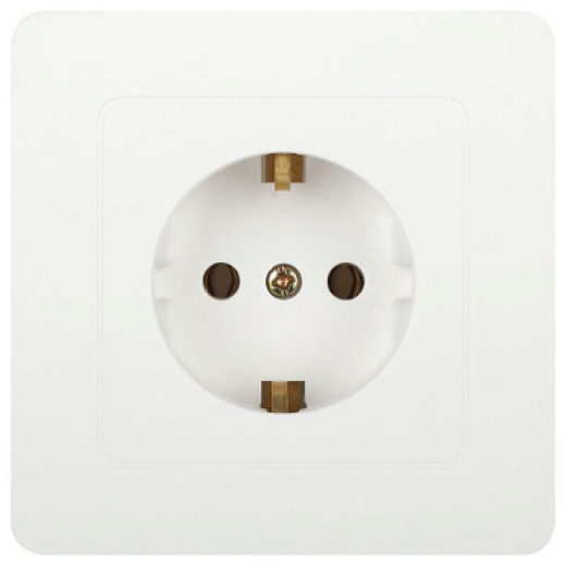 Intro Розетка Style 7-202-01 с заземлением 2P+E Schuko, 16А-250В, IP20, СУ, белый