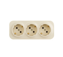 Legrand Quteo IP 20 Слоновая кость Розеточный блок с предварительным подключением 3 x 2К+З с защитными шторками - 16 A - 250 В~