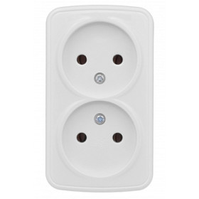 EKF Basic Минск Белый Розетка 2-я, б/з, 10А, ОП