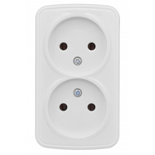 EKF Basic Минск Белый Розетка 2-я, б/з, 10А, ОП