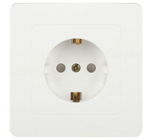 Intro 7-206-01 Розетка Style с заземлением 2P+E Schuko со шторками, 16А-250В, IP20, СУ, белый