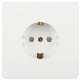 Intro 7-206-01 Розетка Style с заземлением 2P+E Schuko со шторками, 16А-250В, IP20, СУ, белый