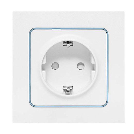 EKF PROxima Стокгольм Белый Розетка с/з, со шторками, 16А, винт.клеммы