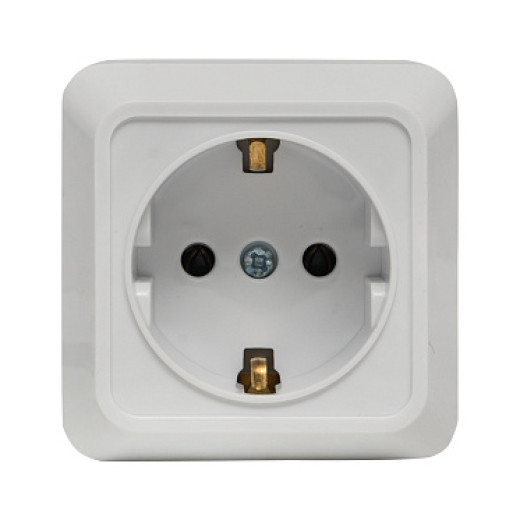 EKF PROxima Рим Розетка 1-местная 16А с заземлением белая