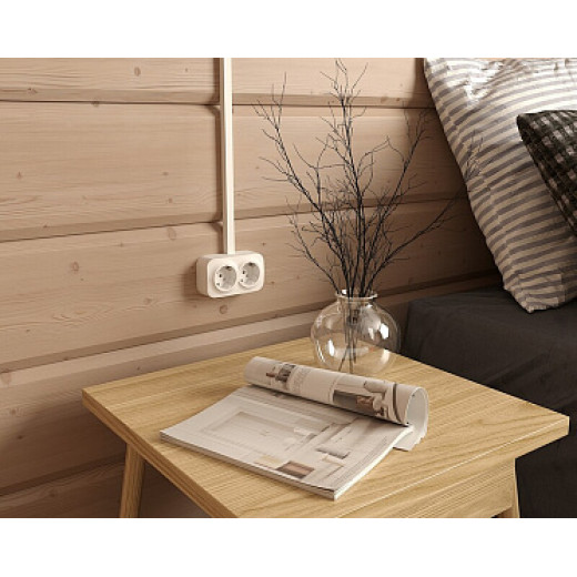 Legrand Quteo IP 20 Белый  Розеточный блок с предварительным подключением 2 x 2К+З без шторок - 16 A - 250 В~