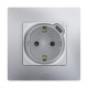 Legrand Etika Алюминий  Розетка с/з со шт. 16А 250В с USB тип C 1500мА 7,5Вт безвинтовые зажимы