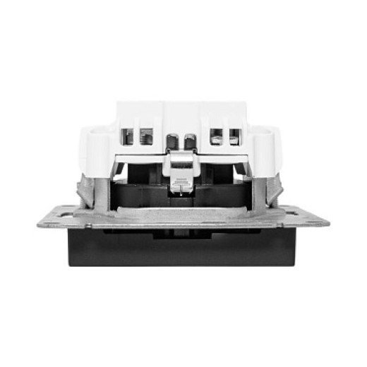 EKF Эпика Механизм розетки, 16А, с заземлением, со шторками, чёрный