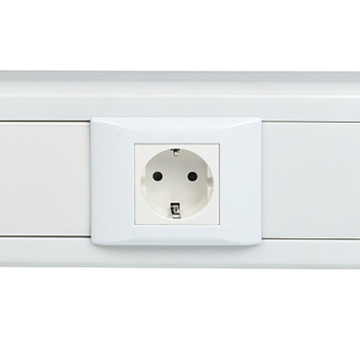EKF PROxima Розетка 45х45 (2 модуля), с заземлением. белая, прямая