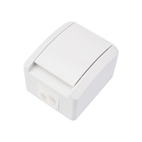 KRANZ Розетка одноместная INDUSTRIAL IP54 с заземлением, о/у, белая