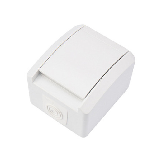 KRANZ Розетка одноместная INDUSTRIAL IP54 с заземлением, о/у, белая