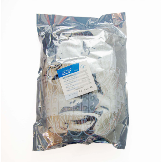 Модуль светодиодный ELF 2SMD диод 2835, с линзой, 160гр.,12В, IP 65, STD-2, холодный белый