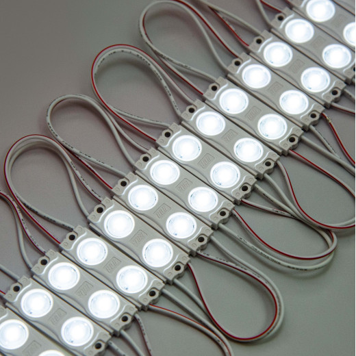 Модуль светодиодный ELF 2SMD диод 2835, с линзой, 160гр.,12В, IP 65, STD, холодный белый