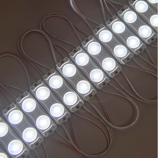 Модуль светодиодный ELF 2SMD диод 2835, с линзой, 160гр.,12В, IP 65, STD-2, холодный белый