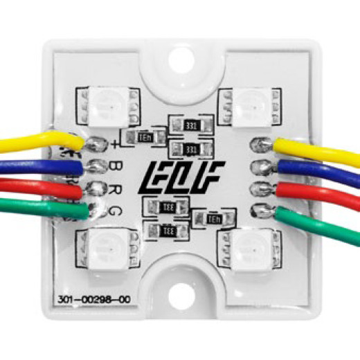 Модуль светодиодный ELF 4SMD диода 5050, 12В, RGB, тип В, корпус glue
