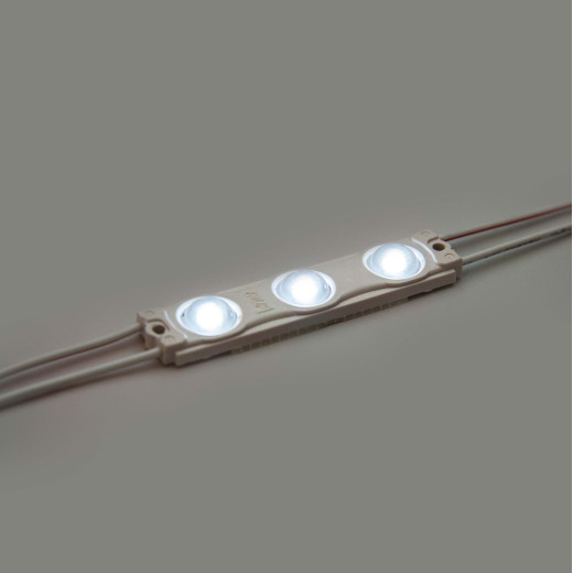 Модуль светодиодный ELF 3SMD диод 2835, с линзой, 160гр.,12В, IP 65, STD, холодный белый