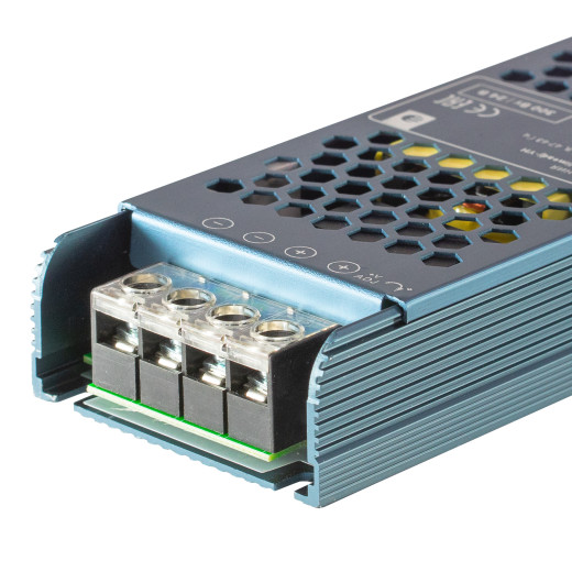 Блок питания интерьерный ELF, 24В (adj), 300Вт, плоский металлический перфорированный корпус черный