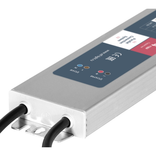 Блок питания герметичный плоский для параллельного подключения ELFLED, 12В, 240Вт, металл, IP68