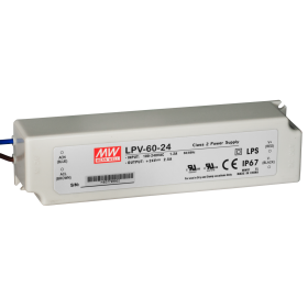 Блок питания Mean Well, герметичный, LPV-60-24, в пластиковом корпусе