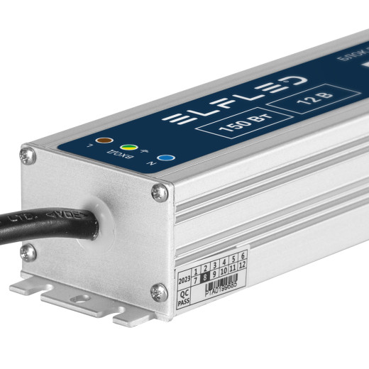 Блок питания герметичный компактный  ELF, 12В, 150Вт, металл, IP67