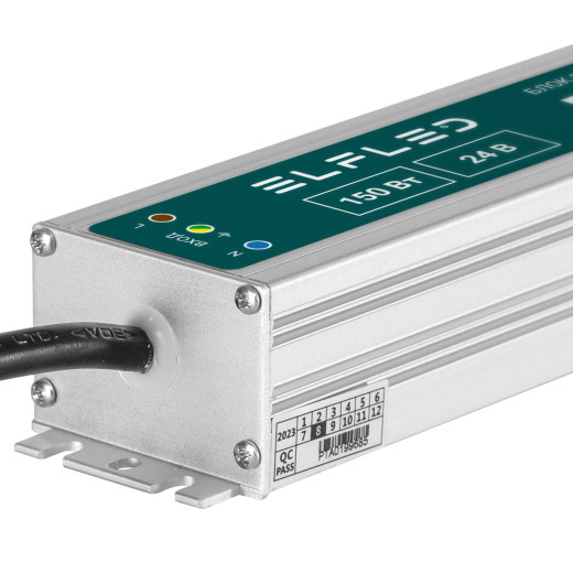 Блок питания герметичный компактный ELFLED, 24В, 150Вт, металл, IP67