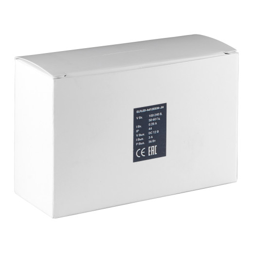 Адаптер сетевой ELFLED 12В, 3A, 36W (черный корпус) со штекером 5,5мм