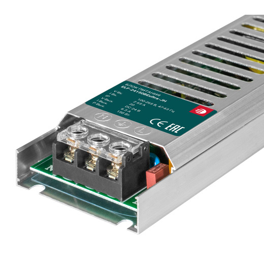 Блок питания интерьерный ELF, 24В, 150Вт, ультратонкий металлический перфорированный корпус