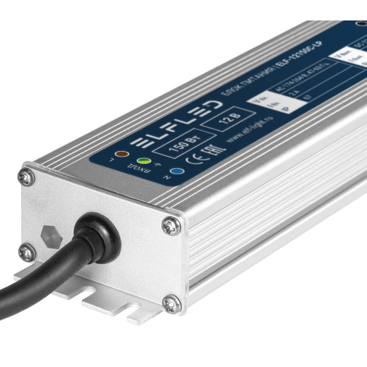 Блок питания герметичный компактный ELF, 12В, 150Вт, металл, IP67