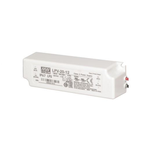 Блок питания Mean Well, герметичный, LPV-20-12, в пластиковом корпусе