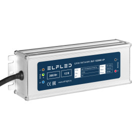 Блок питания герметичный компактный ELF, 12В, 200Вт, металл, IP67