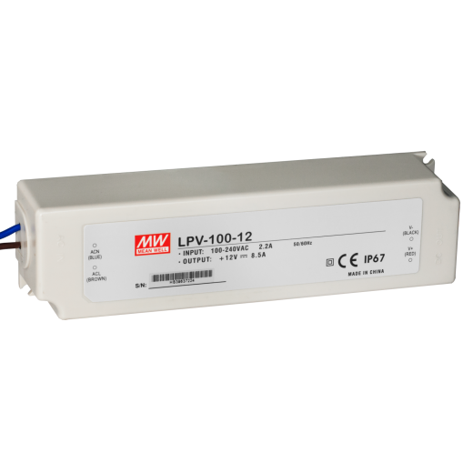 Блок питания Mean Well, герметичный, LPV-100-12, в пластиковом корпусе