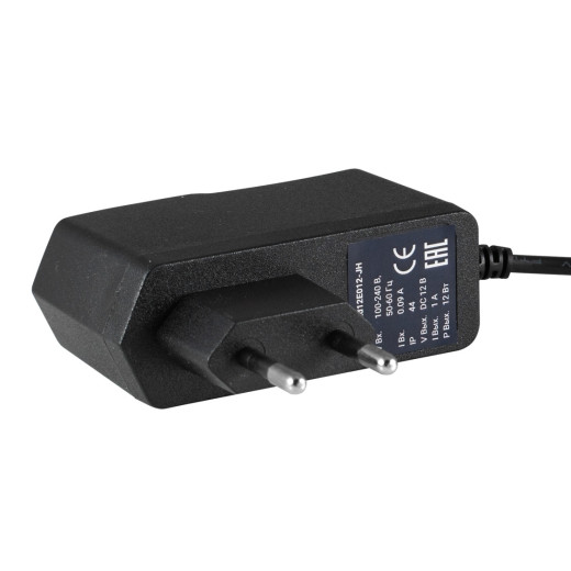 Адаптер сетевой ELFLED 12В, 1A, 12W (черный корпус) со штекером 5,5мм