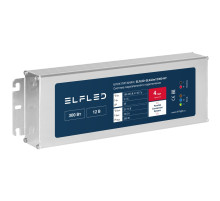 Блок питания герметичный плоский для параллельного подключения ELFLED, 12В, 300Вт, металл, IP68